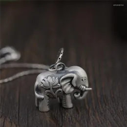 Colares pendentes Lybuy Authentic 100% 925 Sterling Silver Animal Jóias de elefante fofo para homens Mulheres