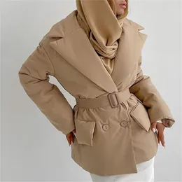 Damen-Daunenparkas Fandy Lokar Umlegekragen-Parkas Damenmode Zweireihige Mäntel Damen Elegante Herbst-Baumwolljacken Damen Damen 220906