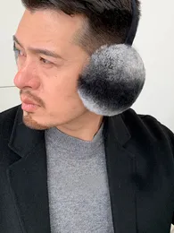 Men's Real Rex Rabbit Fur Ear Muffs Earmuffs Earflaps Winter Warm Earcover Travel Ski