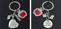 Teacher'S Day Keychain Heart Teacher Gift Thank You For Miaking New Dripping Oil Apple Jewelry Key Ring