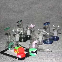 narghilè Oil Rig 14.5mm Joint Glass Water Pipes Bong Mini Pipe Bubbler Bowl silicone bong vetro cenere catcher