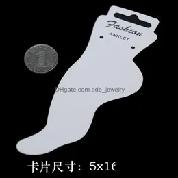 Anklets Wholesale-Op-New Specialty White Cardboard Fashion Jewelry Hang Tags Anklet Card Display Cards Prtag Label Hanging Bdejewelry Dh89A