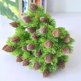 Faux Floral Greenery Artificial plastic pine 7 branches Pine pits Cones Fake Plants Tree for Christmas Party Decoration Faux Grass Xmas home decor J220906