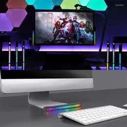 Украшения интерьера автомобиль светодиодный голосовой контроль пикап RGB Level Light Bar Creative Rhythm для комнатных компьютерных настольных аксессуаров