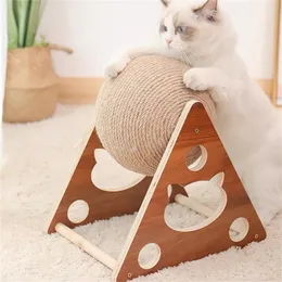 Cat Furniture Scratfer Scratferning Board Sisal Rope Ball Toy S Scratch Pet Pet Paws Supplies S Toys 220906