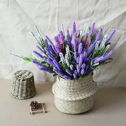 Faux blommig grönare 8 st simulering lavendel 12 gaffel grön växt pe skum interiör dekoration j220906