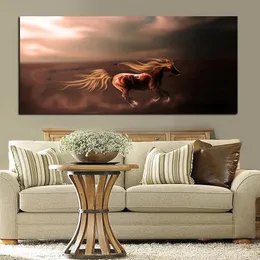 Pferde laufen Ölmalerei Europäische große Größe HD -Druck auf Leinwand modernes Wandkunst Bild für Wohnzimmer Sofa Home Cuadros Dekor Dekor