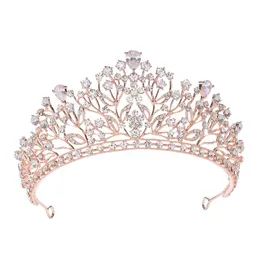 Pannband Rhinestone Crystal Tiara Crown Gold Bridal Hair Accessories for Women Wedding Pageant Drop Delivery 2022 MJFashion AMQ8U