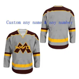 Hóquei costurou 66 Gordon Bombay Gunner Stahl Mighty Ducks Waves Hockey Jersey Customized Double Stitched Número muito raro sem reservas