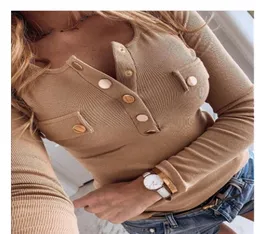 Kadınların Sweaters Outono Inverno Feminino Explosivo Cor Pura Manga Longa Üssü Camisa de Malha 220906