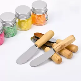 10 cm Edelstahl Spachtel Butter Creme Schaber mit Holzgriff Käse Messer Küche Werkzeug Backen Gadget Weihnachtsgeschenk P0906