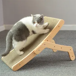 Móveis de gato arranhões de madeira Anti Scratcher Scratch Board Cama 3 em 1 bloco de animais de estimação vertical Garra de esteira de raspador de unhas Treinamento 220906