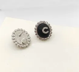 Luxury Quality Charm Oval Shape Stud Earring With Black Geuine Leather Have Box Stamp PS7151A