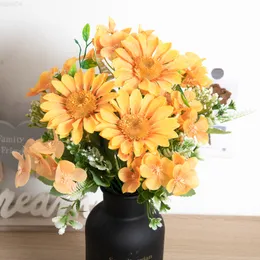 Faux Floral Greenery Silk Daisy Flowers Artificial Flowers Garden Party Decoration Sunflower Bouquet Wedding Home Room Mesa Arranjo Flores Artificiales J220906