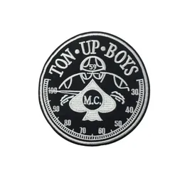 TON UP BOYS Sewing Notions Embroidery Patches Iron On For Clothing Jackets Motorcycle Biker Custom Patch