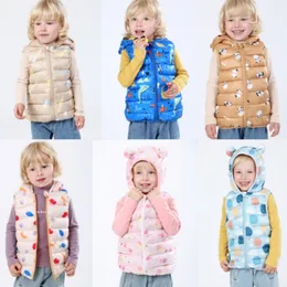 Weste Baby Baby Kleinkind Winter Down Weste Süßes Ohr mit Kapuzepuffer Weste Cartoon Leichtes Weste Coat Jacke für Kindermädchen Jungen 6m-6y 220905