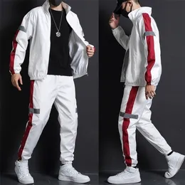 Mens Tracksuits Fashion Spring Autumn Sweatshirt Sweatshirt Pants Patchwork Patchwork Slim Fit Sweat Suits 220905