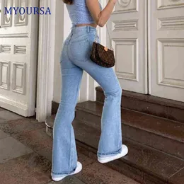 Kadınlar kot pantolon flare kot pantolon sokak kıyafeti bootcut denim pantolon mavi vintage streç y2k rahat pantolon femme bayan zarif kumaş T220825