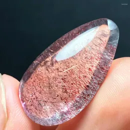 Pendanthalsband äkta naturlig lepidocrocite kvarts super sju gyllene jordgubbsvatten droppform kristall kvinnor mode 25x13x8mm