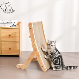 Kedi mobilya çizikler katı ahşap anti çizik çizik kartı yavru kukla kağıt ped dikey evcil hayvan oyuncakları tırnak kazıyıcı mat 220906