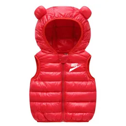 秋の子供を暖めるベストベビーコットンウエストコートキッズアウターベスト衣類男の子の女の子フード付きジャケット
