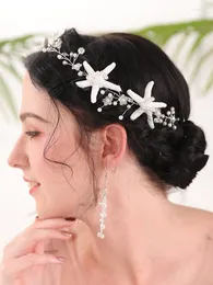 Acessórios nupciais de casamento de casamentos Estrela brilhante vestindo pérolas de fábrica de bandeira Fascinator Hat Handmade Hair Jewelry for Women