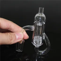 Beracky Full Weld Smoking Terp Slurper Quartz Banger with Glass Marble Screw Ball Set 10mm 14mm Male Seamless Welded Beveled Edge Nails For Bongs Rigs