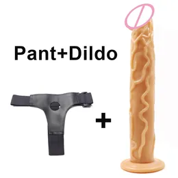 Articoli di bellezza CPWD lesbijki dildo na pasek regulowa uprz 35cm czarny silikonowy Penis dorosych sexy zabawki dla kobiet produkty