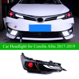 LED DIA DIA RUNCIMENTO CABEÇA PARA TOYOTA COROLLA FACTO 2017-2019 Altis Turn Signal Signal Lâmpadas de carro Dual Beam