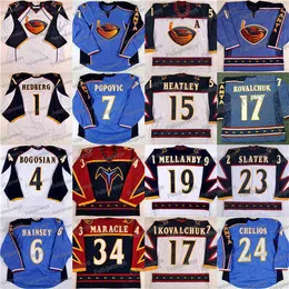 Kolej hokey kolej atlanta thrashers 17 ilya kovalchuk marian hossa Dany heatley zach bogosian johan hedberg kari lehtonen jersey