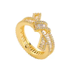 Hip Hop Cz Pedras Iced Out Diamond Stone Ring escada c￺bica Zirc￴nia Twist Pattern Wedding Rings