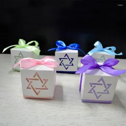 Embrulho de presente 100pcs hexagram a laser cortado caixa de papel caseiro caixas favoritos casamento favores presentes Sounenirs