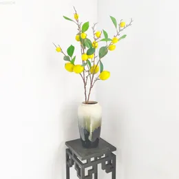 Faux Floral Greenery 2 Piece Lemon Franch с зелеными листьями искусственное фруктовое дерево Bonsai для домашнего стола декор фото реквизит J220906