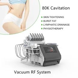 80KHz Ultrasound Cavitation Spalanie tłuszczu Maszyna przesuwana 6 w 1 próżni RF Antymellulit Massager Urządzenie zdrowotne