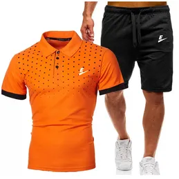 Mens Short Sleeved And Shorts Casual Printed Set Summer Sportswear Breathable Mesh Quick Drying Brand Sportswear