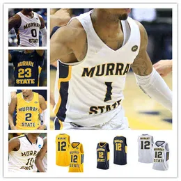 대학 착용 커스텀 Ja Morant Murray State Racers Jersey Basketball KJ Williams Tevin Brown Justice Hill Trae Hannibal DJ Burns Carter Coll