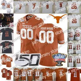 American College Football Wear Customized Texas Longhorns 6 Devin Duvernay 7 Caden Sterns Daniel Young 17 Cameron Dicker 2019 Orange Retro Black Men Youth Kid 150TH J