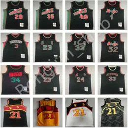 농구 Shawn Kemp Gary Payton Kevin Durant Hakeem Ojuwon Penny Hardaway Patrick Ewing Iverson Jerseys Vintage Bck