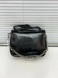 Designer Medieval Vintage Silver Chain Shoulder Patent Patent Real Leather Zipper Cross Body P￥s bred Canvas Rem Handv￤ska Ejressed Letter Cross Tote Fashion Purse