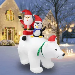 7 piedi Giocattolo di Natale Decorazione per feste Evento Natale incandescente gonfiabile Babbo Natale orso polare ornamenti pinguino Forniture regalo