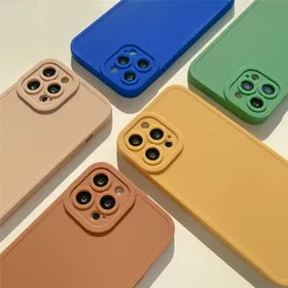 Silicone Phone Cases For iPhone11 12 13 14pro/promax/max/12 13/mini/xr/xs/xsmax/7 8/p/SE2020 Candy Color Soft TPU Full Protection Cover