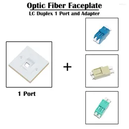 Fiber Optic Equipment 5 Pieces 1 Port LC Faceplate Duplex FTTH FTTD Networking UPC/APC Adapter Ethernet SM Single Mode MM Multi