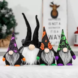 Party Favor Halloween Supplie Dolls Faceless Gnomes Elf Plysch fylld leksakskåp Hög hatt Vita skägg fönsterdekorationer Desktop Ornament