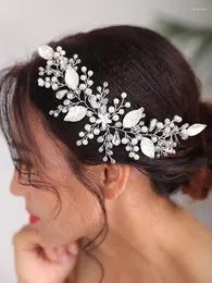 Kopfbedeckungen Mode Hochzeit silberne Kopfbedeckung Vintage Blätter Kopfschmuck Party für Frauen Haarschmuck Brautband