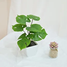 Faux Floral Greenery Simulation plant green turtle back leaf small potted home hotel office decoration green plant fake flower bonsai ornament Nordic J220906