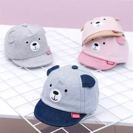 Cappelli 2022 di marca 4 colori nati bambini baby boy ragazza berretti da baseball unisex orso a strisce carino orecchiette regali