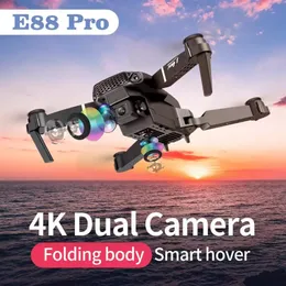 Aeronaves E88 Pro RC com grande angular HD 4K 1080P WIFI FPV Altura da c￢mera dupla segura o quadcopter dobr￡vel Mini Drone Gift Toys300U