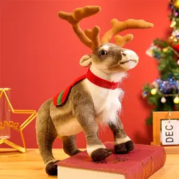 Christmas Toy Supplies Lifelike Reindeer Plush Doll Soft Stuffed Simulation Elk Model Xmas Home Decor Plush Deer Toys Children Merry Christmas Gift 220905