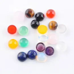 Natural GemStones Round Cabochon 8x4mm Beads Healing Bead Fit for Women Men DIY Handmade Jewelry BU315