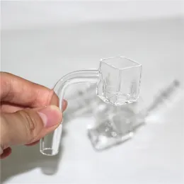 Sugar Cube Quartz Banger Smoke Nail Square Pocket Domeless Nails 14mm 10mm Male Club Quave Dab Rig